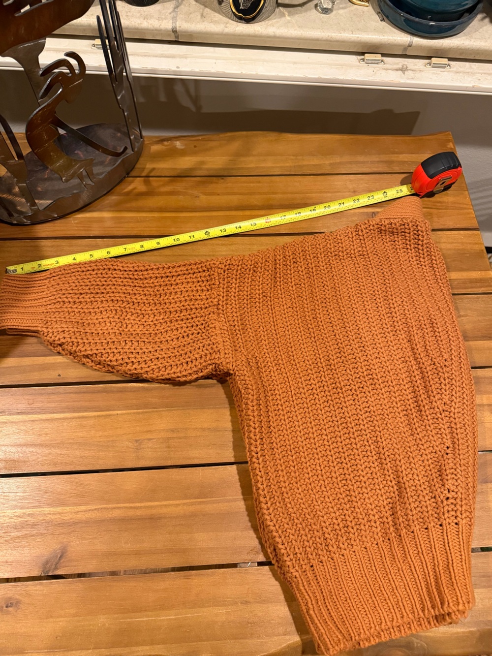 Babaa Chunky Knit Cardigan in Burnt Orange EUC - Picture 8 of 9